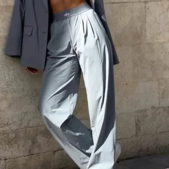 ALO Yoga Steel Grey Trousers (Regular Size) 😆😆Wide-leg Casual - Picture 8 of 8